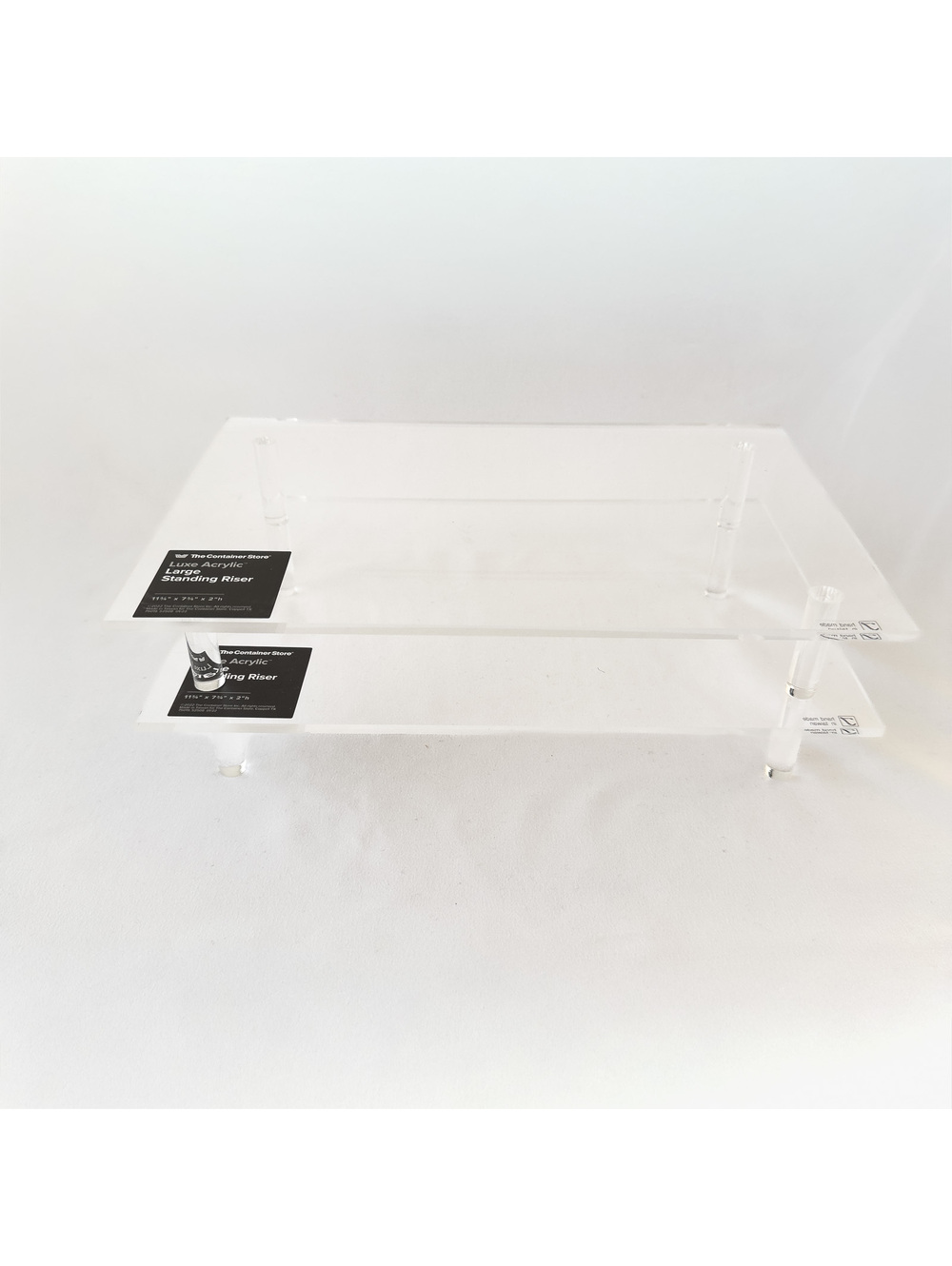 The Container Store Clear Luxe Acrylic Standing Risers - Set of 2